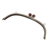 Maxbell 24.5cm Metal Arch Frame Kiss Clasp Lock Bead Head DIY Purse Bag Coffee - Aladdin Shoppers