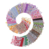 Maxbell 50 Pieces 10x10cm Cotton Fabric Bundle Patchwork Pre-Cut Quilt Square DIY Sewing Scrapbooking Quilting - Aladdin Shoppers