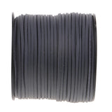 Maxbell 100 Yards 2.6mm Flat Suede PU Leather String Jewelry Making Thread Cord Grey - Aladdin Shoppers