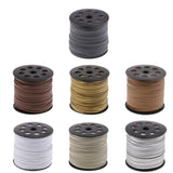 Maxbell 100 Yards 2.6mm Flat Suede PU Leather String Jewelry Making Thread Cord Grey - Aladdin Shoppers