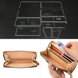 Maxbell 7 Pieces Clear Acrylic Leather Templates for Zipper Clutch Bag Making Stencils - Aladdin Shoppers