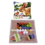 2 Set Rabbit Pillowcase Latch Hook Kit and 2pcs Latch Hook Tool for Beginner