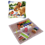 2 Set Rabbit Pillowcase Latch Hook Kit and 2pcs Latch Hook Tool for Beginner