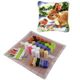 2 Set Rabbit Pillowcase Latch Hook Kit and 2pcs Latch Hook Tool for Beginner