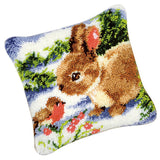 2 Set Rabbit Pillowcase Latch Hook Kit and 2pcs Latch Hook Tool for Beginner