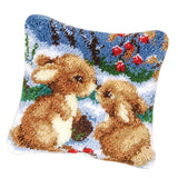 2 Set Rabbit Pillowcase Latch Hook Kit and 2pcs Latch Hook Tool for Beginner