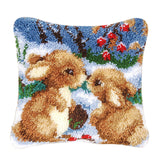 2 Set Rabbit Pillowcase Latch Hook Kit and 2pcs Latch Hook Tool for Beginner