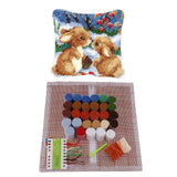 2 Set Rabbit Pillowcase Latch Hook Kit and 2pcs Latch Hook Tool for Beginner