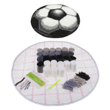DIY Football Latch Hook Rug Kits Embroidery Cushion + 3Pcs Wood Crochet Hook
