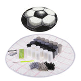 DIY Football Latch Hook Rug Kits Embroidery Cushion + 3Pcs Wood Crochet Hook