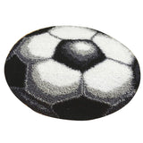 DIY Football Latch Hook Rug Kits Embroidery Cushion + 3Pcs Wood Crochet Hook