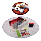 Latch Hook Rug Kits DIY Dog Craft Embroidery Cushion with Wood Crochet Hook