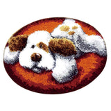 Latch Hook Rug Kits DIY Dog Craft Embroidery Cushion with Wood Crochet Hook