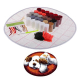 Latch Hook Rug Kits DIY Dog Craft Embroidery Cushion with Wood Crochet Hook