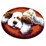 Latch Hook Rug Kits DIY Dog Craft Embroidery Cushion with Wood Crochet Hook