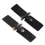 4 Sets PU Leather Toggle Buttons W/ Metal Buckle Coat Jacket Fasteners Black