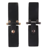 4 Sets PU Leather Toggle Buttons W/ Metal Buckle Coat Jacket Fasteners Black