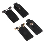 4 Sets PU Leather Toggle Buttons W/ Metal Buckle Coat Jacket Fasteners Black