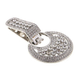 2pcs Rhinestone Button Duck-mouth Buckle Fastener for Clothing Decor Silver