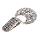 2pcs Rhinestone Button Duck-mouth Buckle Fastener for Clothing Decor Silver