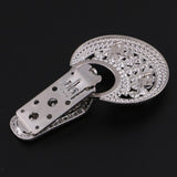 2pcs Rhinestone Button Duck-mouth Buckle Fastener for Clothing Decor Silver