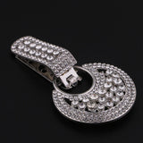 2pcs Rhinestone Button Duck-mouth Buckle Fastener for Clothing Decor Silver