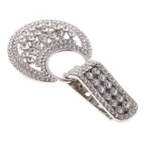 2pcs Rhinestone Button Duck-mouth Buckle Fastener for Clothing Decor Silver