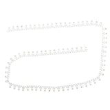Maxbell 1 Yard Round Diamante Rhinestone Chain Trim Wedding Dress Belt Bridal Bead Applique White 14mm - Aladdin Shoppers