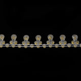 Maxbell 1 Yard Round Diamante Rhinestone Chain Trim Wedding Dress Belt Bridal Bead Applique White 14mm - Aladdin Shoppers