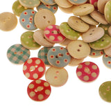 Maxbell Wholesale 100Pcs Handmade Wood Button Sewing DIY Craft Scrapbooking Embellishments - Aladdin Shoppers