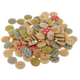 Maxbell Wholesale 100Pcs Handmade Wood Button Sewing DIY Craft Scrapbooking Embellishments - Aladdin Shoppers