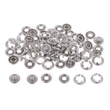 Maxbell 20 Sets Prong Brass Press Studs Open Ring No Sew Snaps Buttons Fasteners Handmade Craft - Aladdin Shoppers