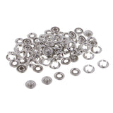 Maxbell 20 Sets Prong Brass Press Studs Open Ring No Sew Snaps Buttons Fasteners Handmade Craft - Aladdin Shoppers