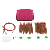 Maxbell Maxbell 13 Sizes Interchangeable Carbonized Bamboo Circular Knitting Needles Sets