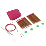 Maxbell Maxbell 13 Sizes Interchangeable Carbonized Bamboo Circular Knitting Needles Sets