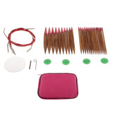 Maxbell Maxbell 13 Sizes Interchangeable Carbonized Bamboo Circular Knitting Needles Sets