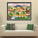 Maxbell Cross Stitch Set DIY Handmade Needlework Counted Embroidery Kit 14CT Beautiful Scenery of Country Pattern Home Decoration - Aladdin Shoppers