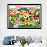 Maxbell Cross Stitch Set DIY Handmade Needlework Counted Embroidery Kit 14CT Beautiful Scenery of Country Pattern Home Decoration - Aladdin Shoppers