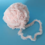 32 Meters Soft Fluffy Faux Fur Yarn for Crocheting Knitting  Pink