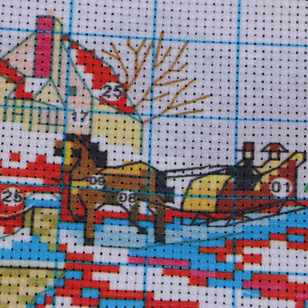 Maxbell Maxbell Stamped Snowscape Pattern Cross Stitch Kits 11CT Embroidery Cloth DIY Sewing Package