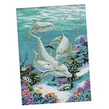 Maxbell 11CT Counted & Stamped Cross Stitch Kit for Beginners Embroidery Dolphins Patterns - Aladdin Shoppers