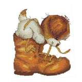 Maxbell Boots and Dog Cross Stitch Kits Dimensions 11CT Counted for Kids Children - Aladdin Shoppers