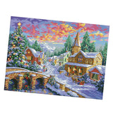 Maxbell Stamped Cross Stitch Kits Patterns Embroidery Kit - Winter Village, 11 Counted 67x52cm - Aladdin Shoppers
