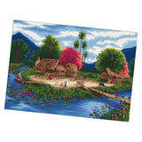 Maxbell Country Landscape Stamped Cross Stitch Kits for Beginners Hand Embroidery Kit - Aladdin Shoppers