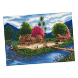 Maxbell Country Landscape Stamped Cross Stitch Kits for Beginners Hand Embroidery Kit - Aladdin Shoppers