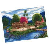 Maxbell Country Landscape Stamped Cross Stitch Kits for Beginners Hand Embroidery Kit - Aladdin Shoppers