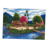 Maxbell Country Landscape Stamped Cross Stitch Kits for Beginners Hand Embroidery Kit - Aladdin Shoppers