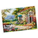 Maxbell Stamped Cross Stitch Kit 11CT Embroidery Cloth Pre-Printed Garden House Pattern DIY Needle Crafts for Adults Beginners - Aladdin Shoppers