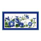 Maxbell Blue Flowers Stamped Cross Stitch Kits Dimensions Embroidery for Adults Beginners 11CT - Aladdin Shoppers