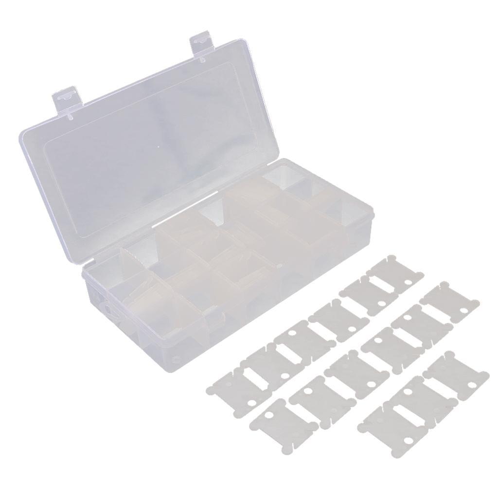 Maxbell Maxbell 18 Compartments Embroidery Floss Organizer Box with 120pcs Plastic Floss Bobbins for Cross Stitch